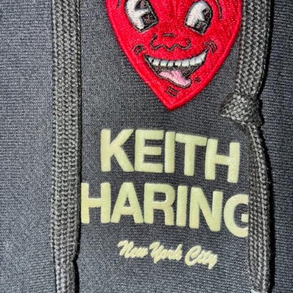 KEITH HARING full matching XL black sweatsuit with giant radiant baby on back!!! - Picture 3 of 9